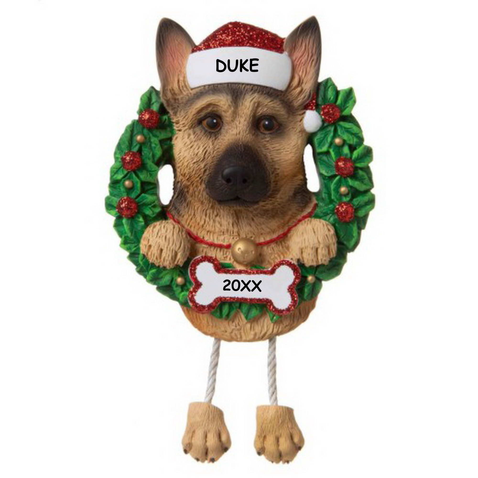 Personalized Pet Dog Christmas Ornament - German Shepherd