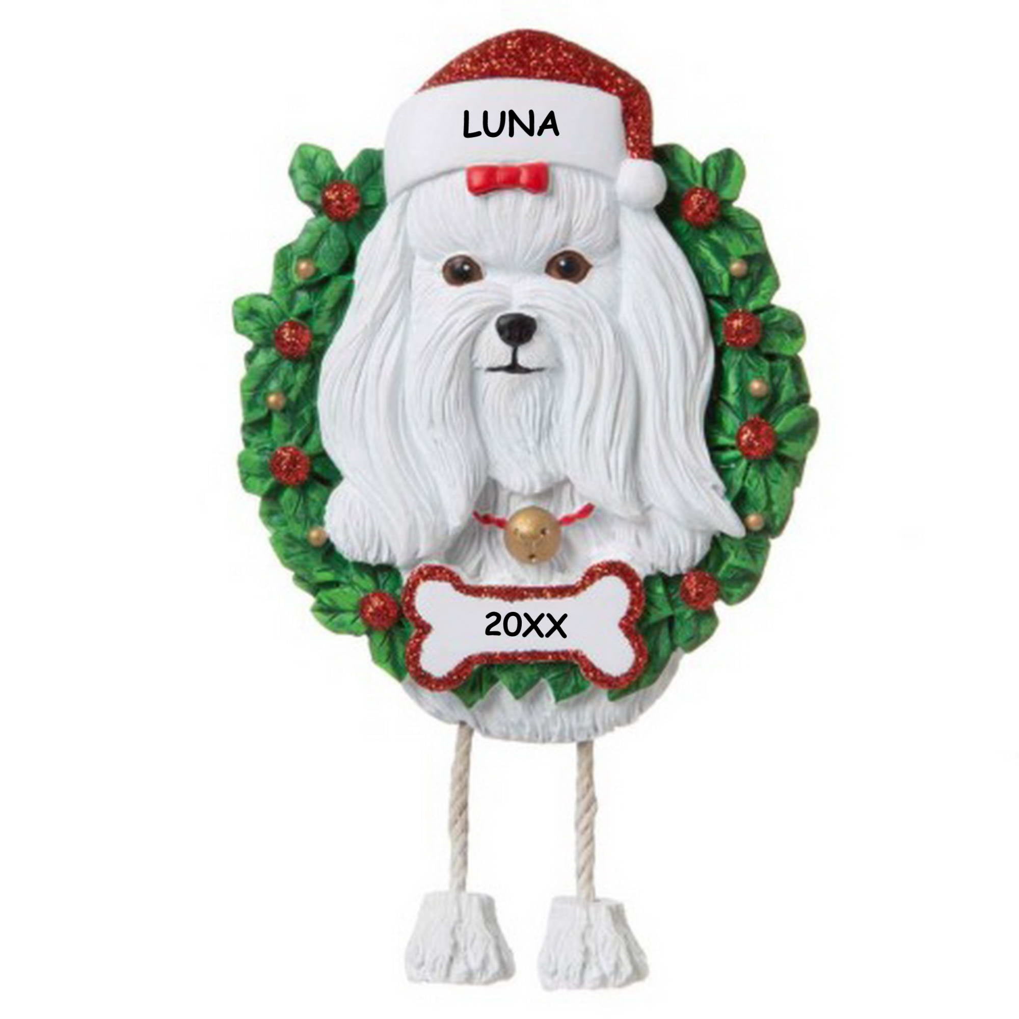 Personalized Pet Dog Christmas Ornament - Maltese