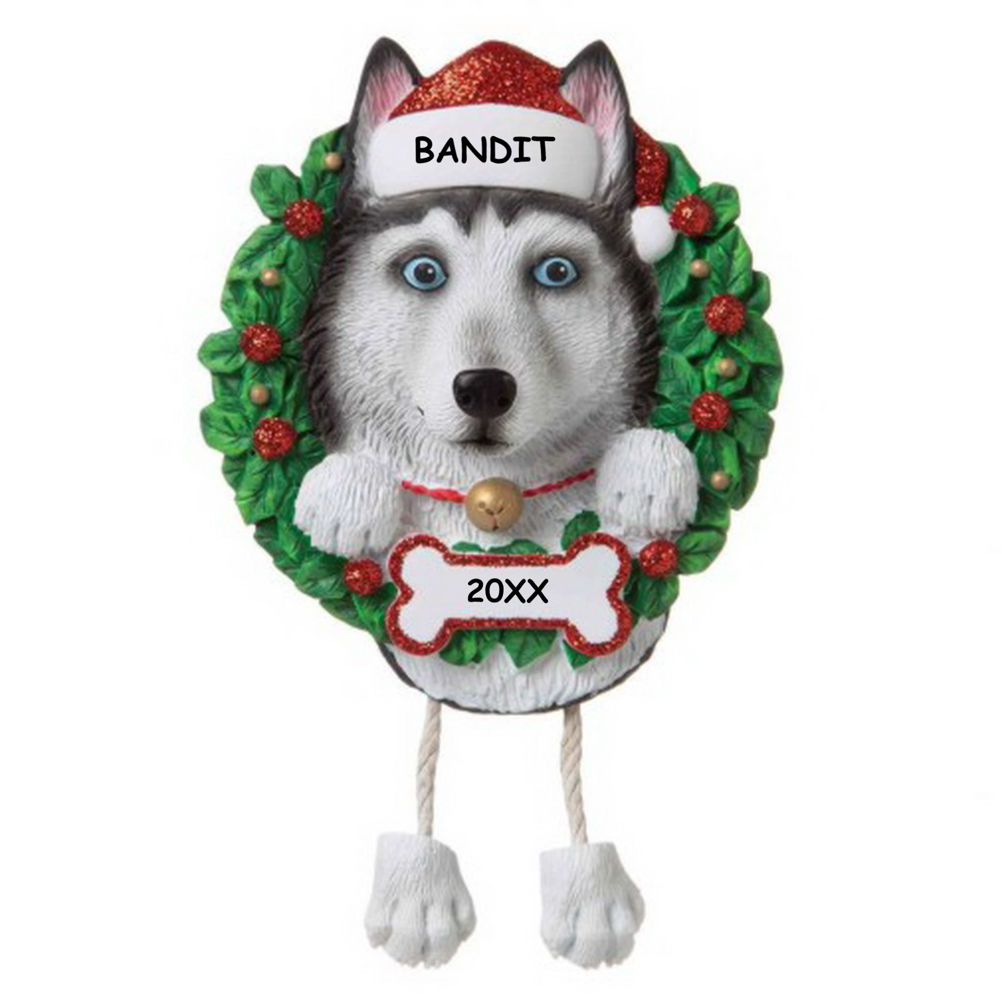 Personalized Pet Dog Christmas Ornament - Siberian Husky