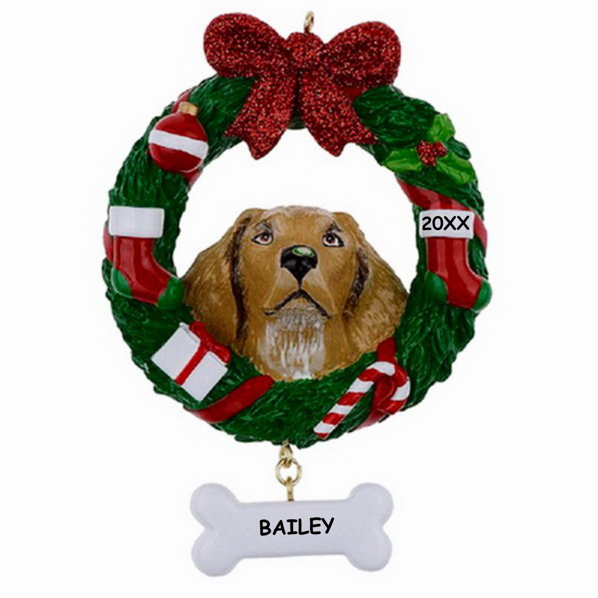 Personalized Pet Dog Christmas Ornament - Yellow Labrador