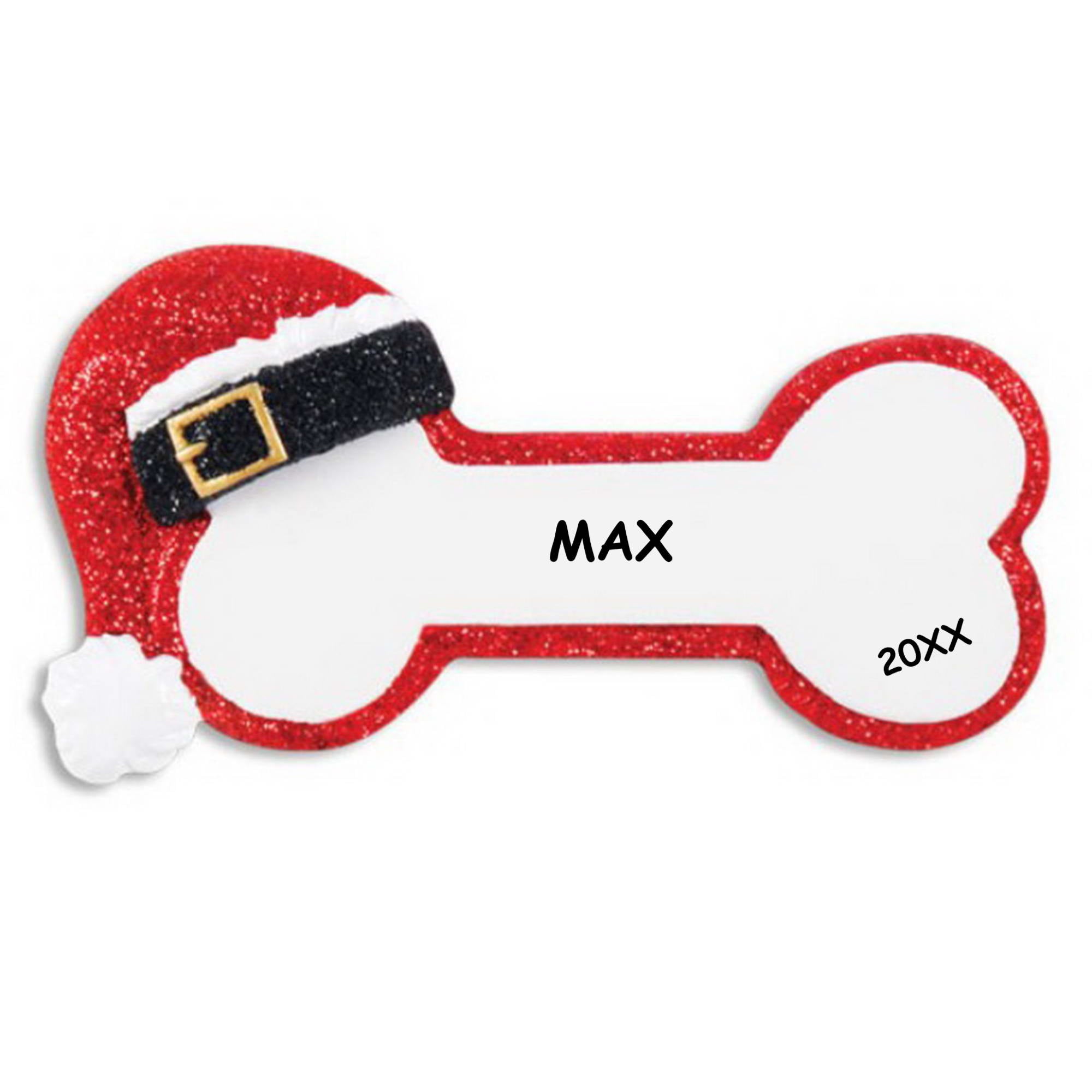 Personalized Santa Hat Dog Christmas Ornament