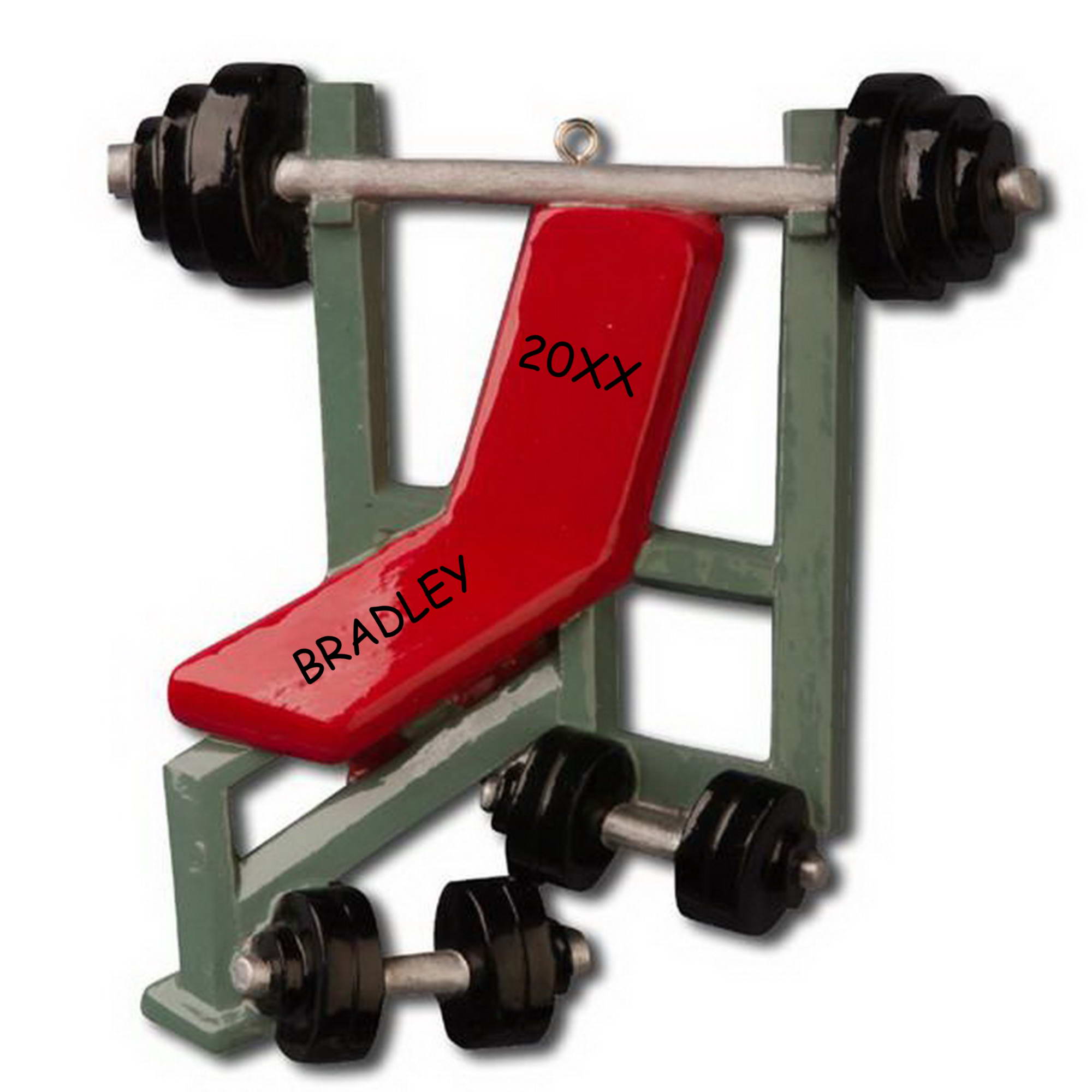 Personalized Weight Lifter Christmas Sports Ornament