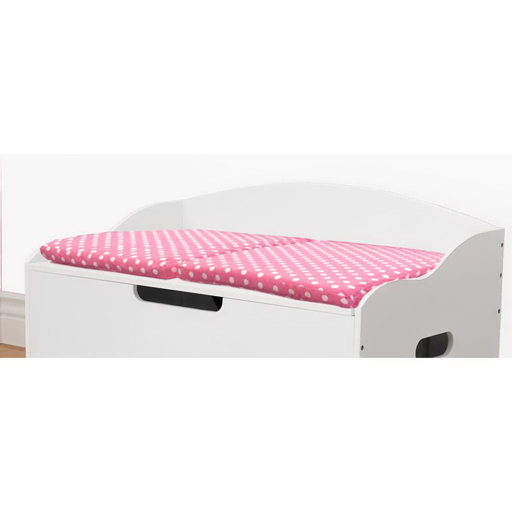 Foldable Toy Box Cushion -  Pink Polka Dot