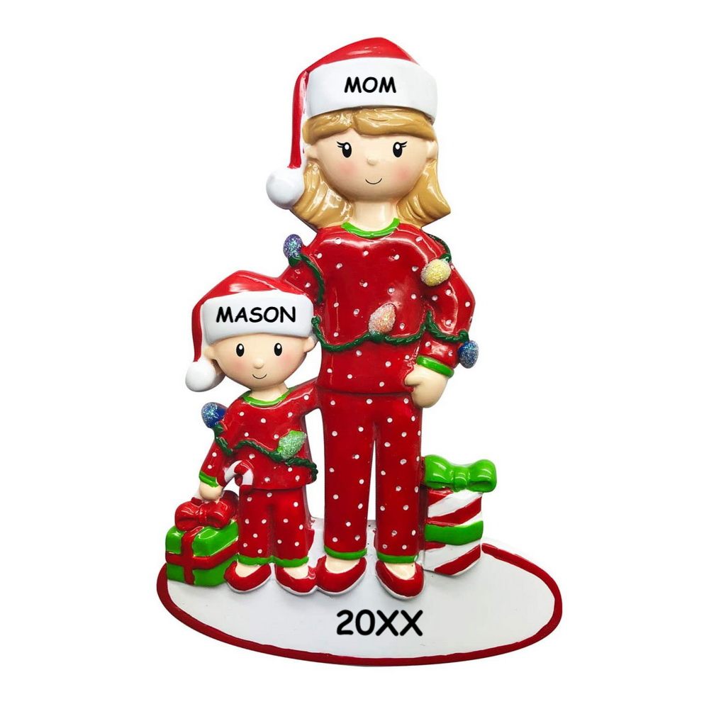 Personalized Single Mom Family Ornament - Family of 2