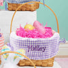 Personalized Woodchip Easter Basket with Custom Designed Liners  - Purple Gingham