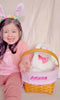 Personalized Woodchip Easter Basket with Custom Designed Liners  - Pink Gingham