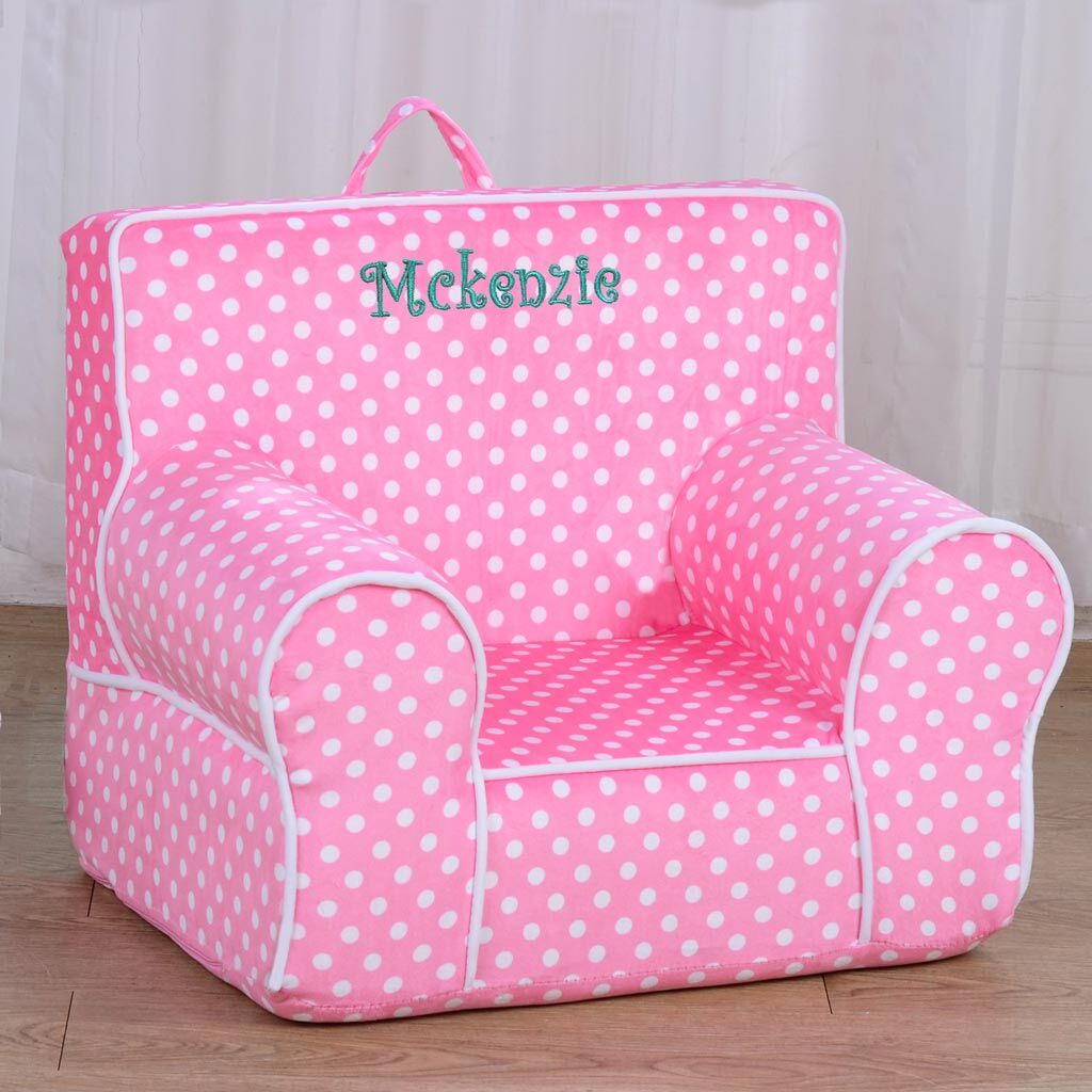 Personalized Dibsies Creative Wonders Toddler Chair - Ages 1.5 to 4 Years Old - Pink Polka Dots
