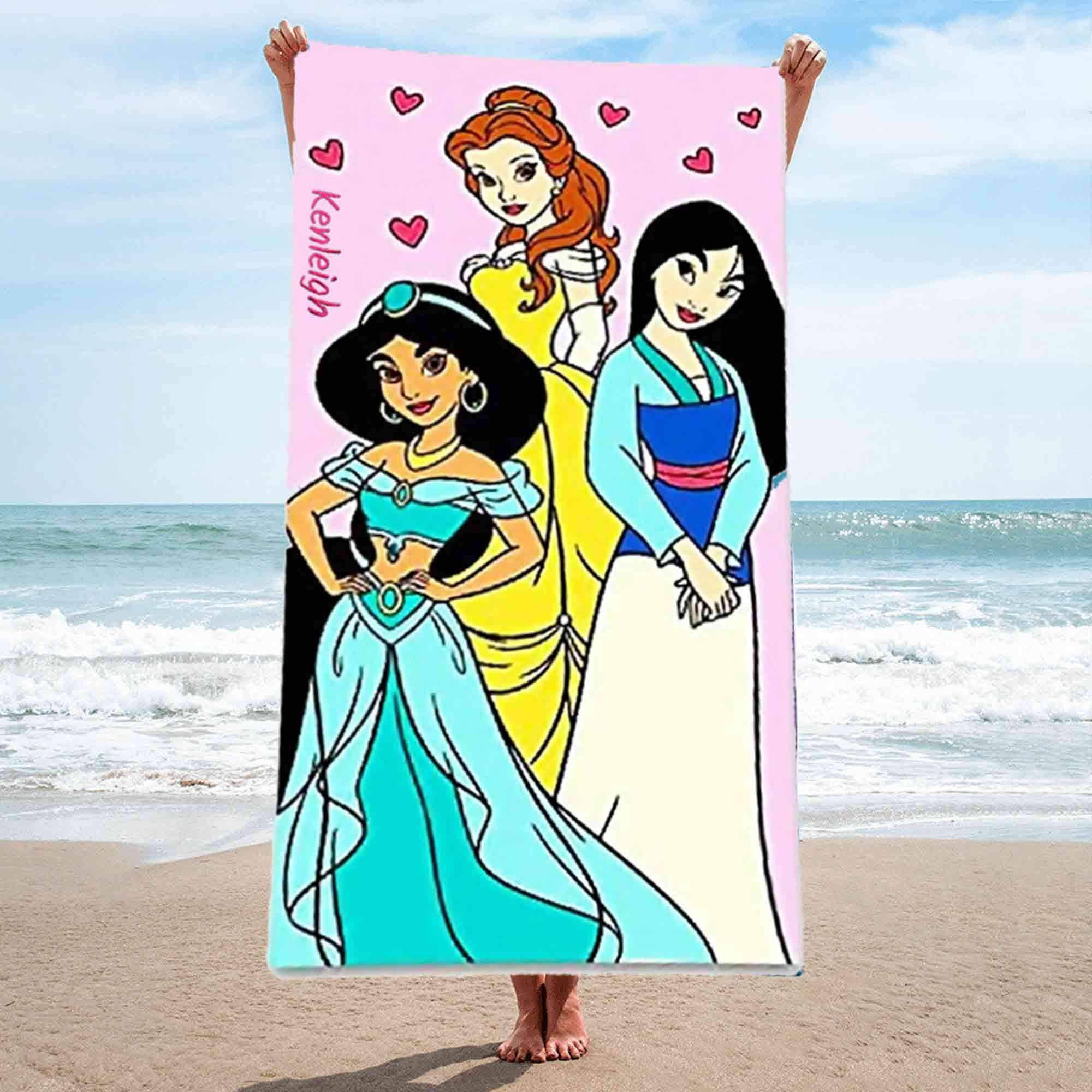 Personalized Licensed Disney Kid's Beach Towel (Disney Princess)