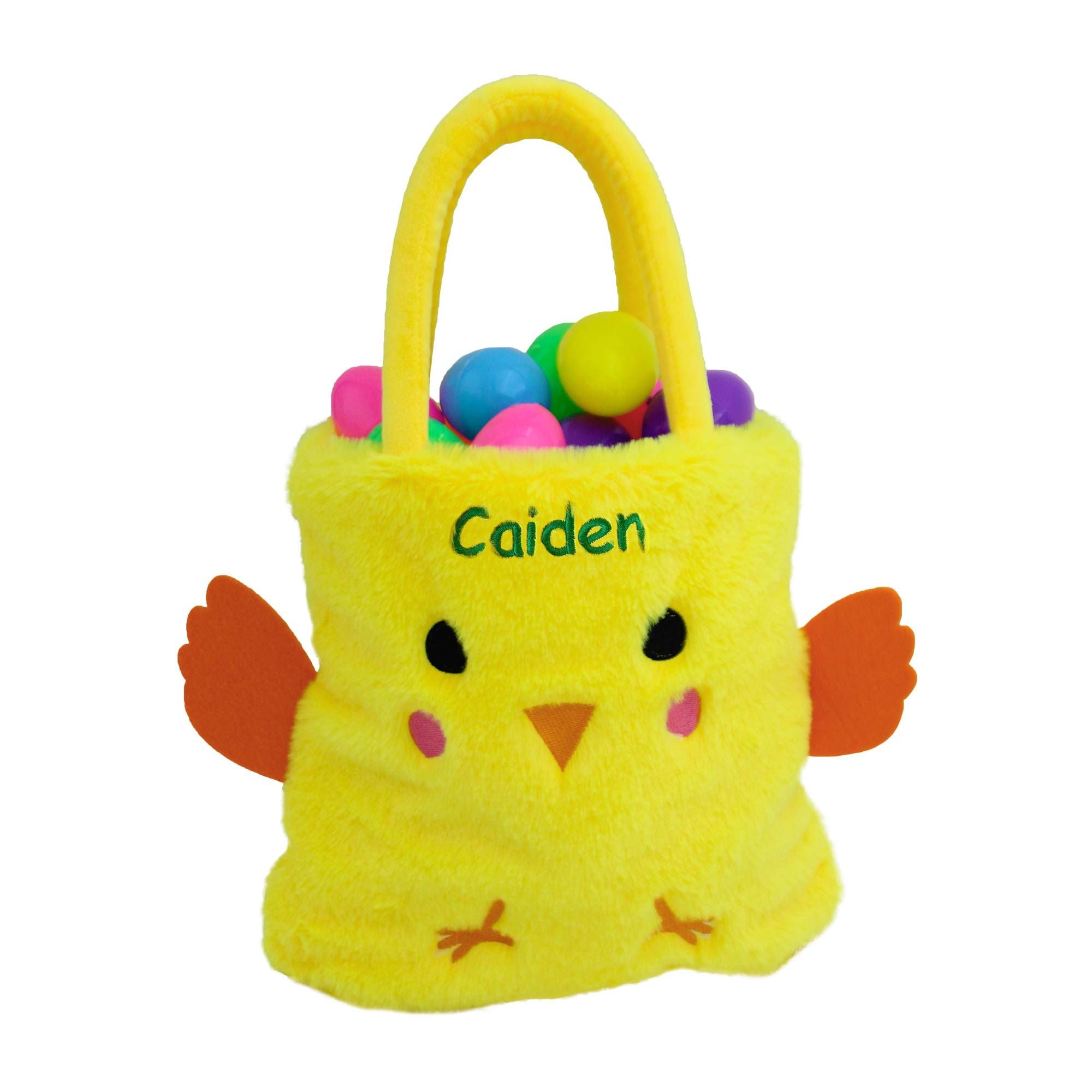 Personalized Plush Easter Egg Hunt Bags - Chick