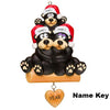 Personalized Huggable Black Bear Family Christmas Ornament - Family of 3