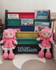Personalized Dibsies Kids Bookshelf - Espresso with Primary Fabric
