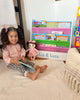 Personalized Dibsies Kids Bookshelf - White with Pastel Fabric